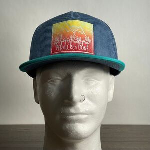 Classc‎ Corduory Strapback Hat PEDALCREATIONS Blue Retro Baseball Cap Mushrooms